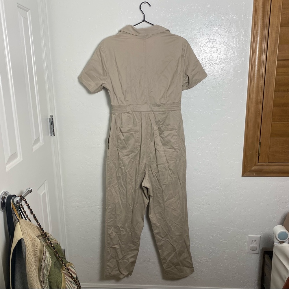 Isabel Maternity Tan Short-sleeve Utility Jumpsuit NWT - Picture 10 of 13